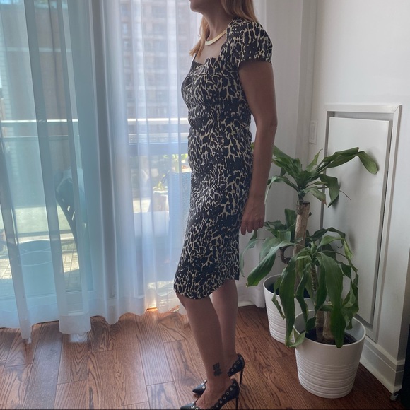 Cute Mixed Colours Beige Brown and Black Evening Dress Size Small - Picture 4 of 13